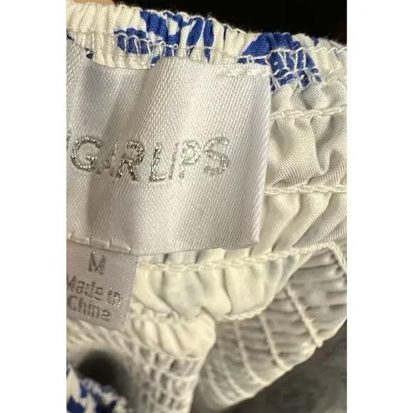 Sugarlips Dress Medium Cottagecore Smocked Tiered Maxi Coastal Vacation Cruise - Picture 7 of 10